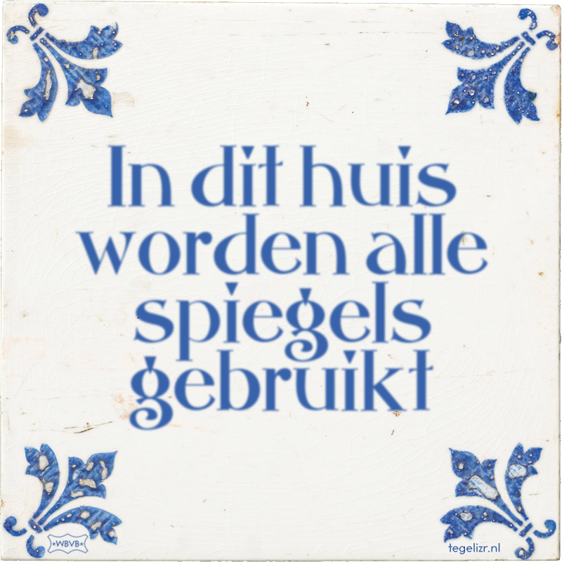 In dit huis worden alle spiegels gebruikt - Online tegeltjes bakken