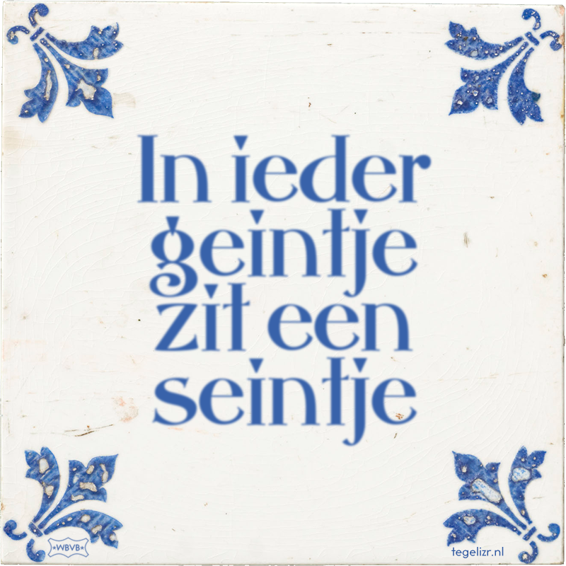 In ieder geintje zit een seintje - Online tegeltjes bakken