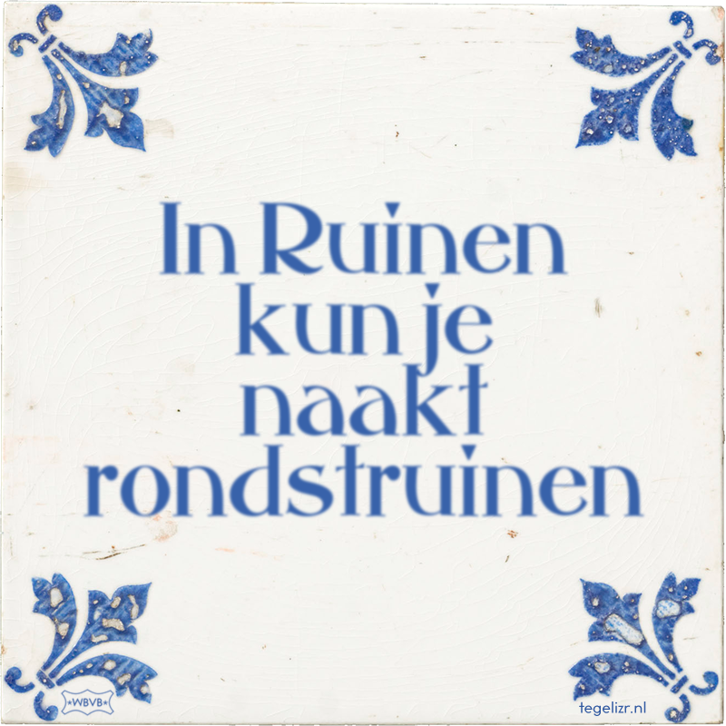 In Ruinen kun je naakt rondstruinen - Online tegeltjes bakken