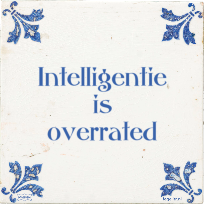 Intelligentie is overrated - Online tegeltjes bakken