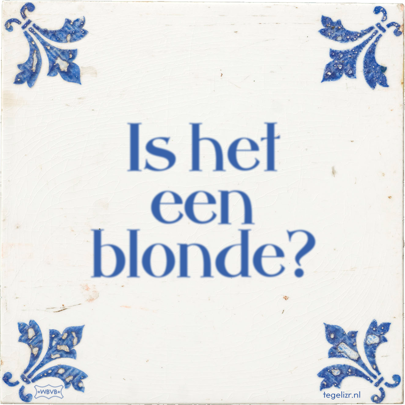 Is het een blonde? - Online tegeltjes bakken