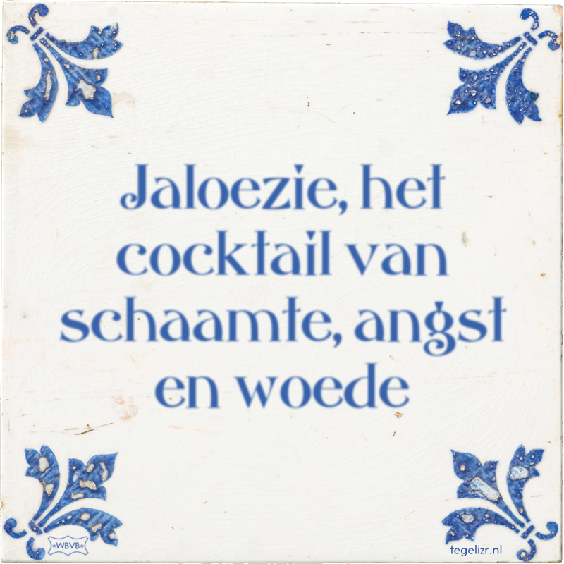 Jaloezie, het cocktail van schaamte, angst en woede - Online tegeltjes bakken