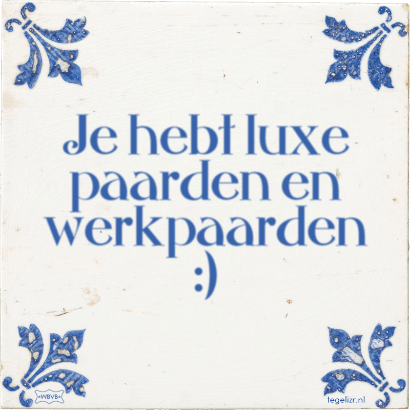 Je hebt luxe paarden en werkpaarden De AIVD luistert mee - Online tegeltjes bakken