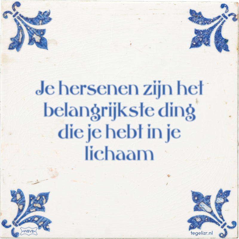 Je hersenen zijn het belangrijkste ding die je hebt in je lichaam - Online tegeltjes bakken