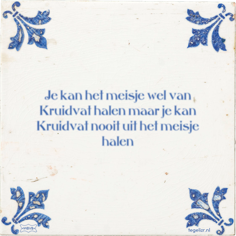 Je kan het meisje wel van Kruidvat halen maar je kan Kruidvat nooit uit het meisje halen - Online tegeltjes bakken
