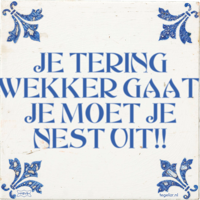 JE TERING WEKKER GAAT, JE MOET JE NEST UIT!! - Online tegeltjes bakken