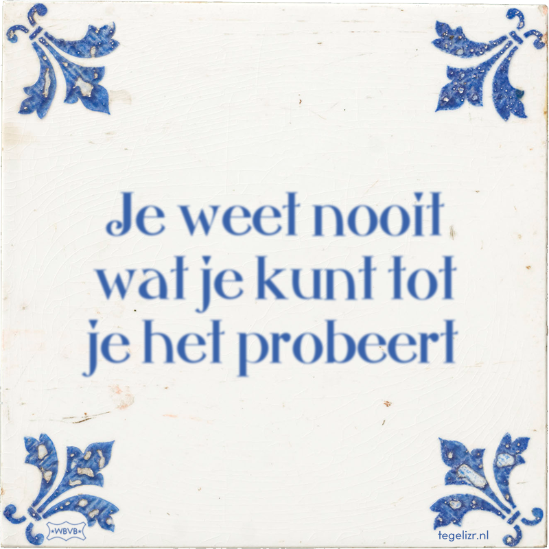 Je weet nooit wat je kunt tot je het probeert - Online tegeltjes bakken