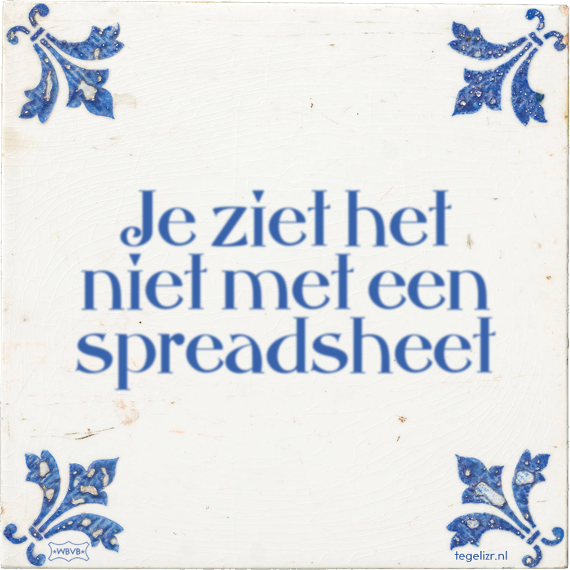 Je ziet het niet met een spreadsheet - Online tegeltjes bakken