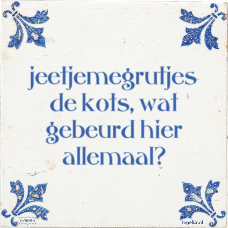 jeetjemegrutjes de kots, wat gebeurd hier allemaal? - Online tegeltjes bakken
