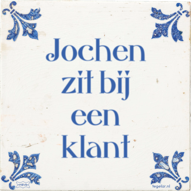 Jochen zit bij een klant - Online tegeltjes bakken