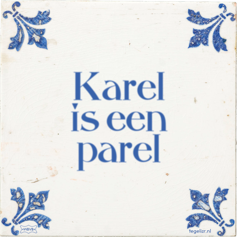Karel is een parel - Online tegeltjes bakken
