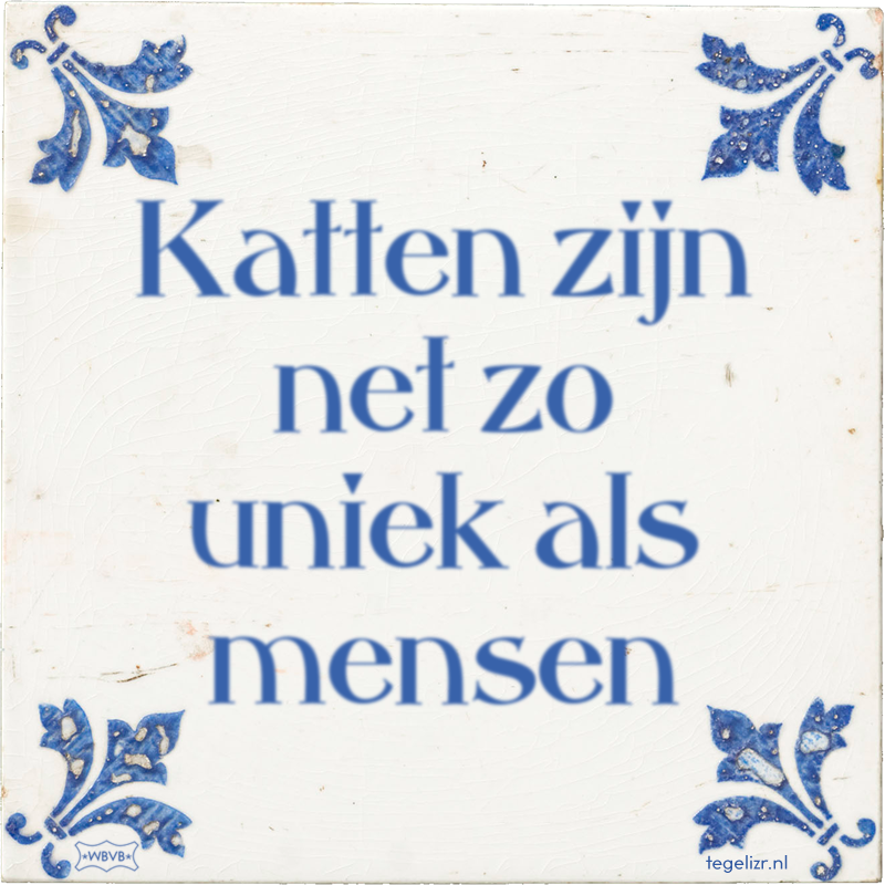 Katten zijn net zo uniek als mensen - Online tegeltjes bakken