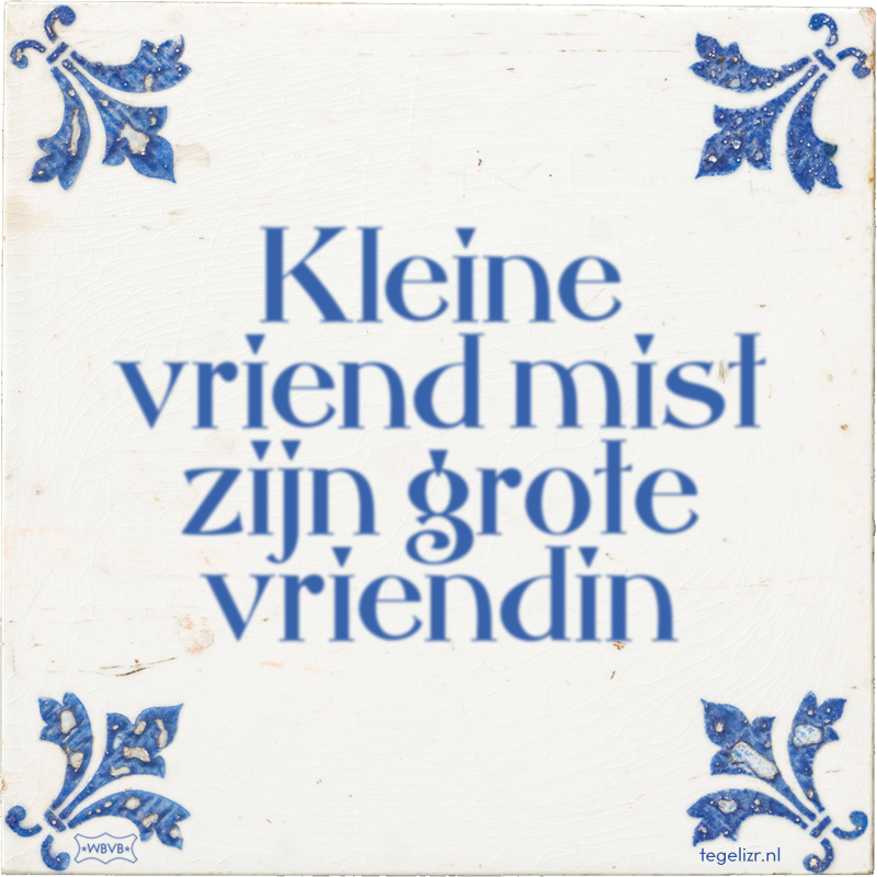 Kleine vriend mist zijn grote vriendin - Online tegeltjes bakken