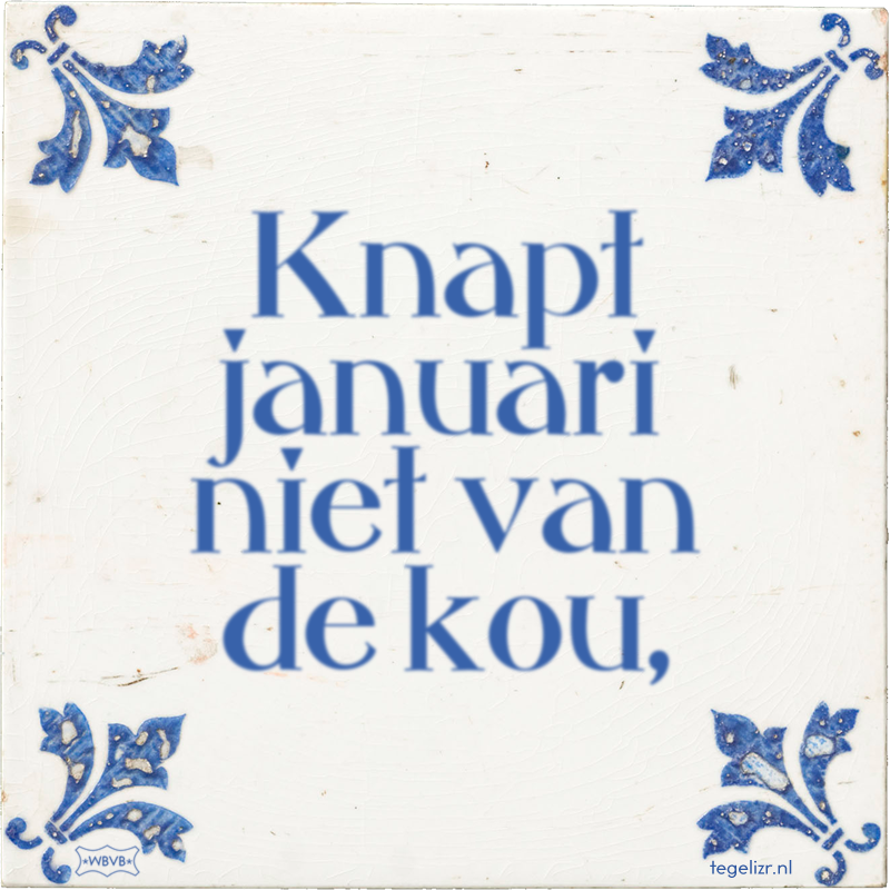 Knapt januari niet van de kou, - Online tegeltjes bakken