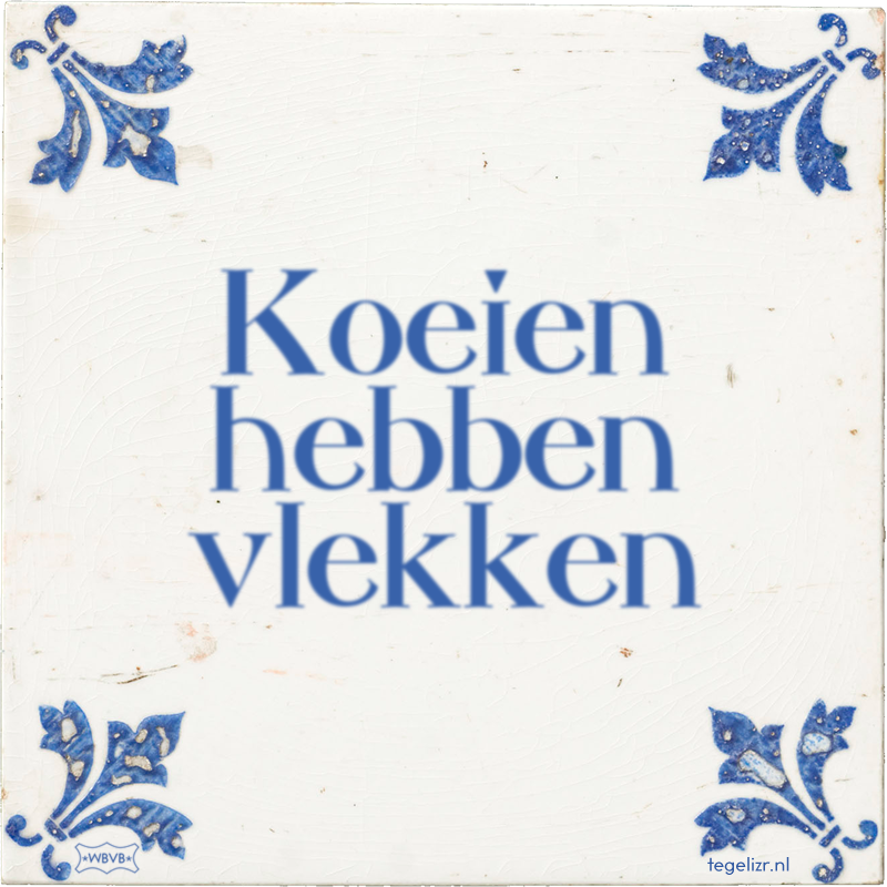 Koeien hebben vlekken - Online tegeltjes bakken