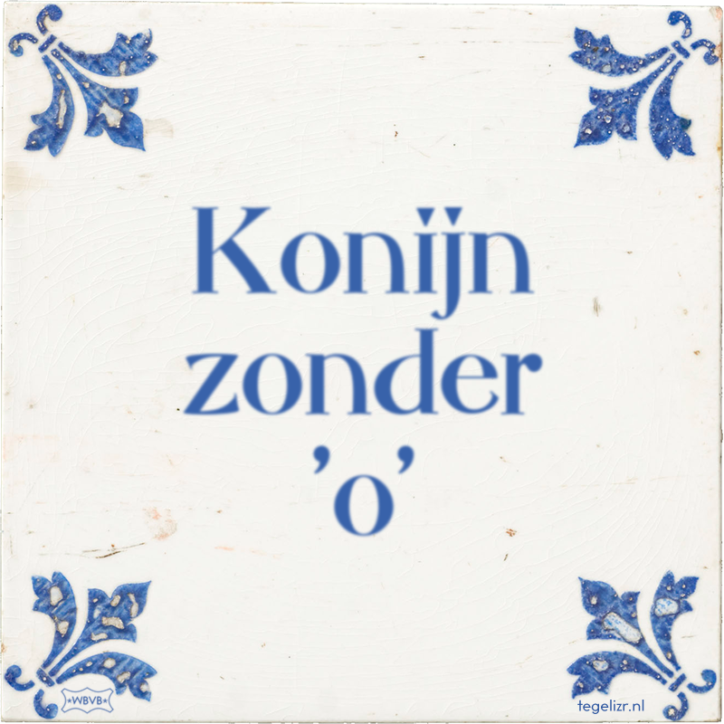 Konijn zonder 'o' - Online tegeltjes bakken