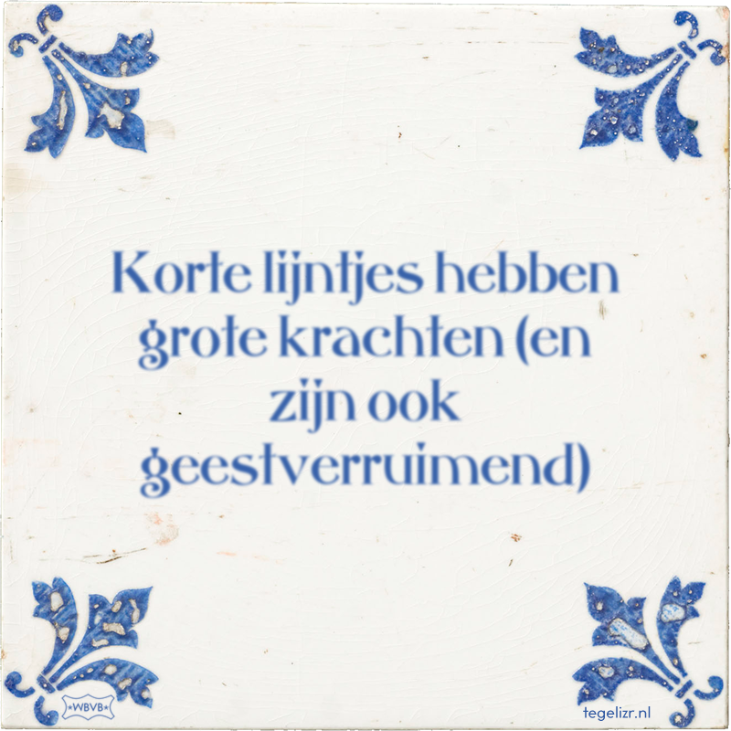 Korte lijntjes hebben grote krachten (en zijn ook geestverruimend) - Online tegeltjes bakken