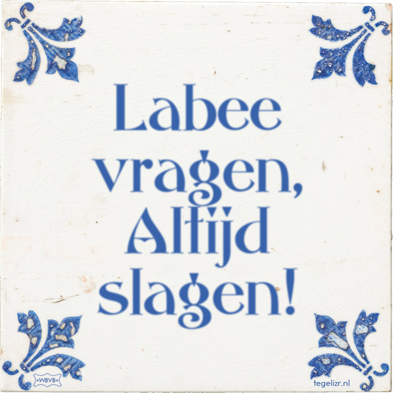 Labee vragen, Altijd slagen! - Online tegeltjes bakken