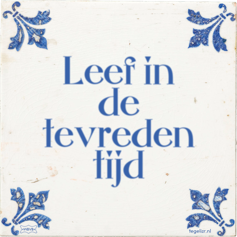 Leef in de tevreden tijd - Online tegeltjes bakken