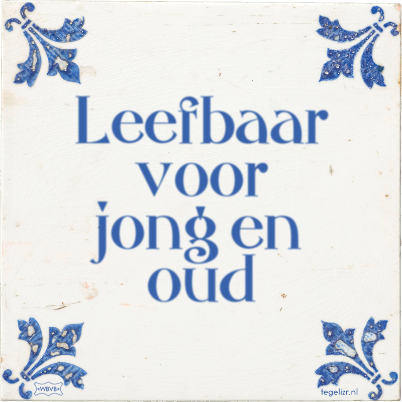 Leefbaar voor jong en oud - Online tegeltjes bakken