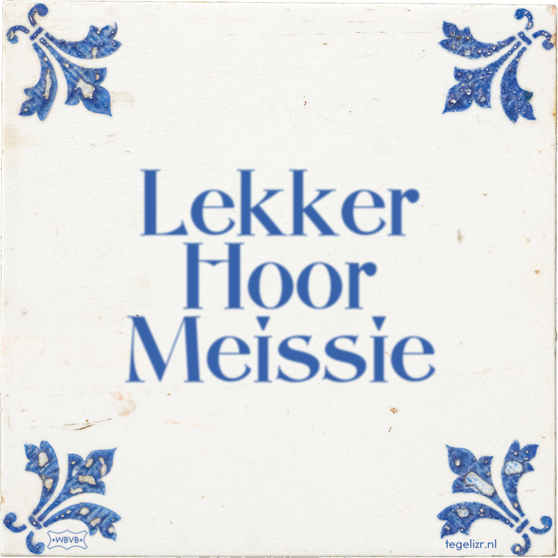 Lekker Hoor Meissie - Online tegeltjes bakken