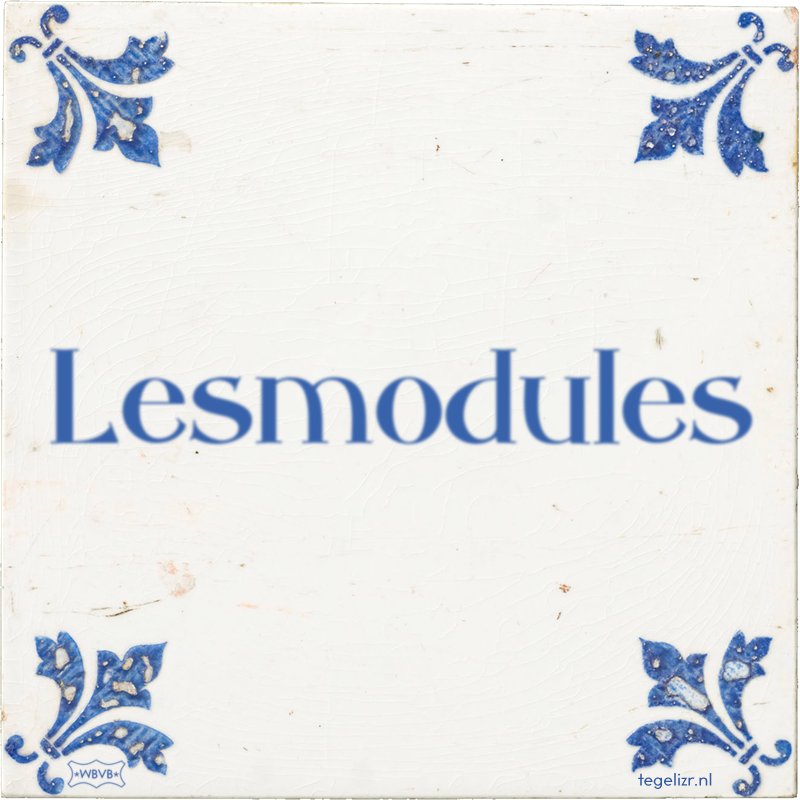 Lesmodules - Online tegeltjes bakken
