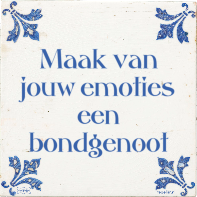 Maak van jouw emoties een bondgenoot - Online tegeltjes bakken