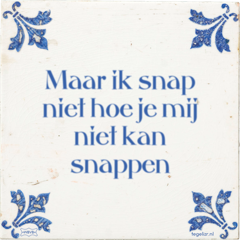 Maar ik snap niet hoe je mij niet kan snappen - Online tegeltjes bakken