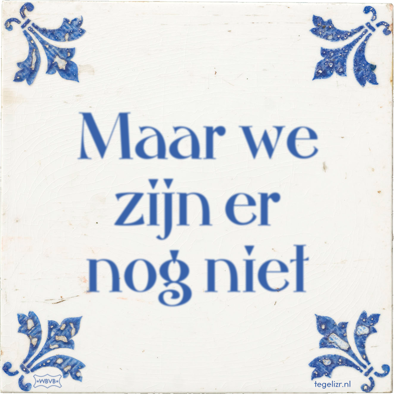 Maar we zijn er nog niet - Online tegeltjes bakken