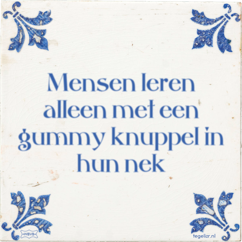 Mensen leren alleen met een gummy knuppel in hun nek - Online tegeltjes bakken