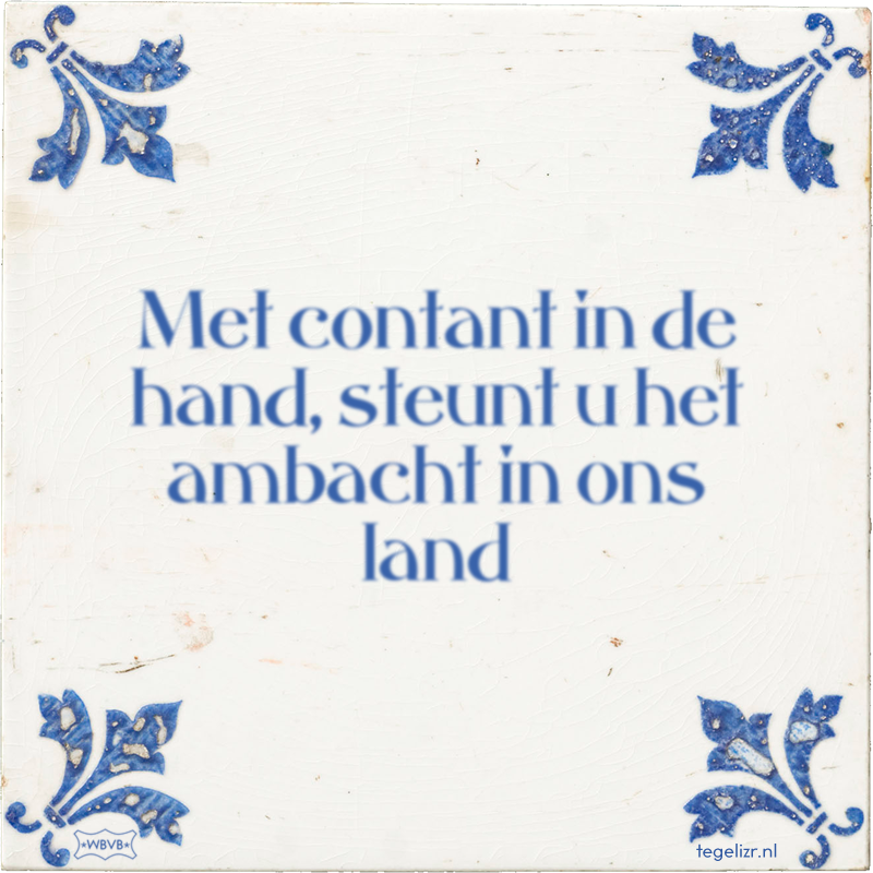 Met contant in de hand, steunt u het ambacht in ons land - Online tegeltjes bakken