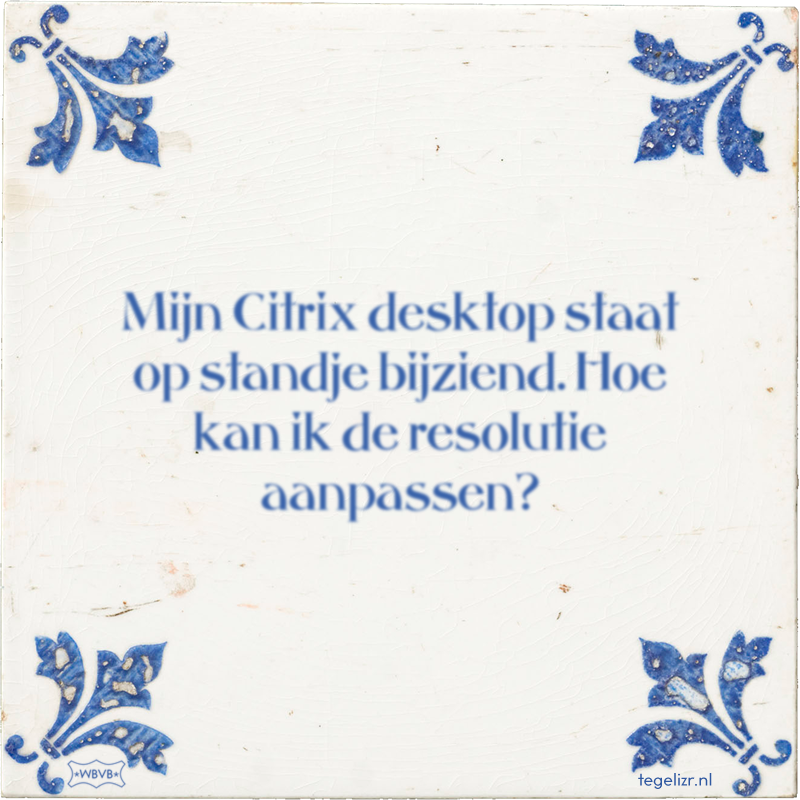 Mijn Citrix desktop staat op standje bijziend. Hoe kan ik de resolutie aanpassen? - Online tegeltjes bakken