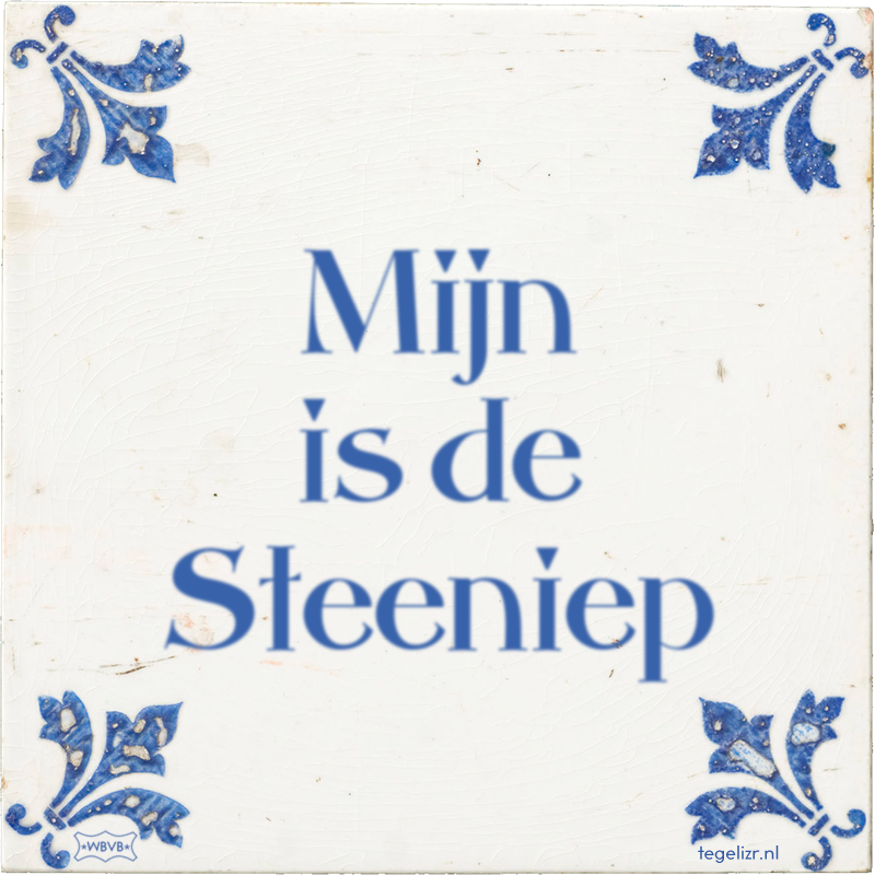 Mijn is de Steeniep - Online tegeltjes bakken