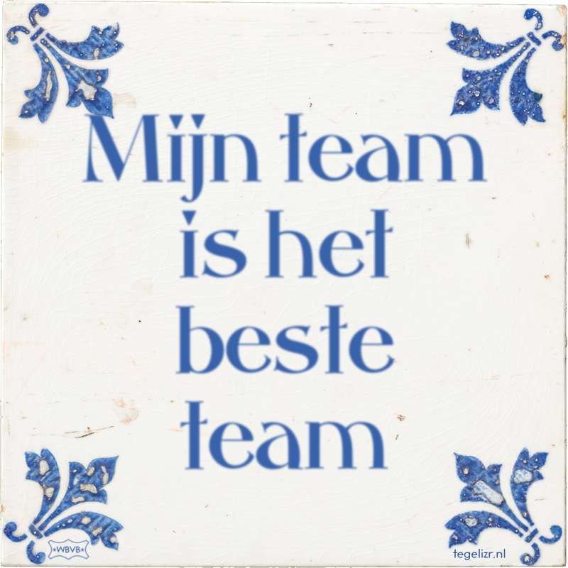 Mijn team is het beste team - Online tegeltjes bakken