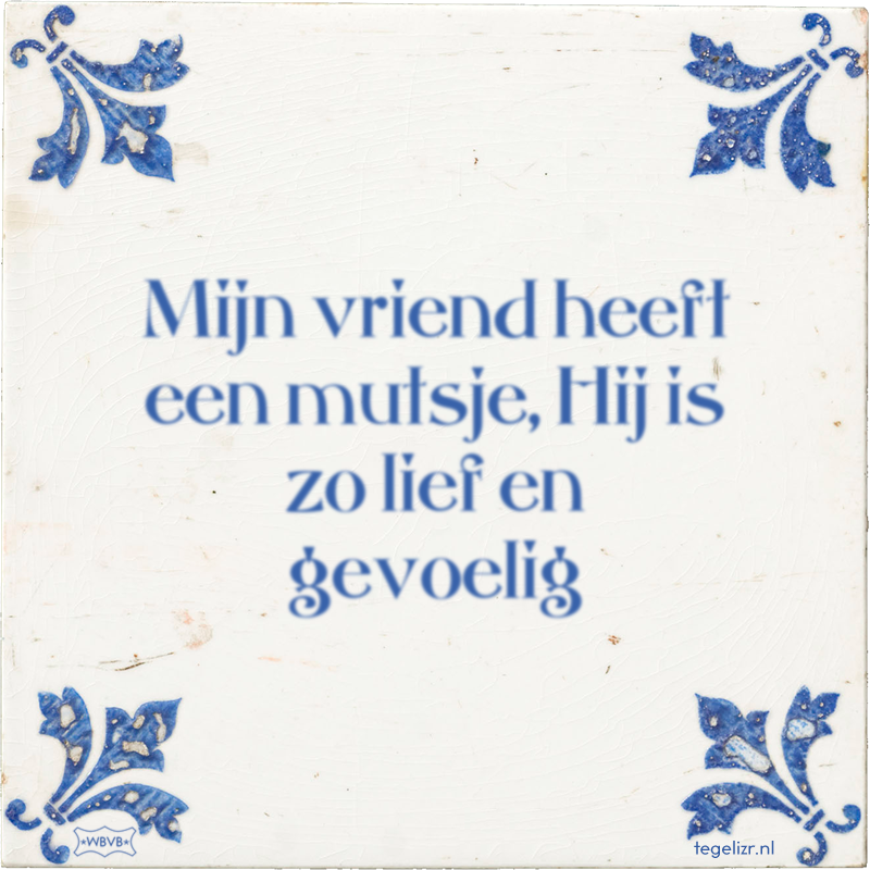 Mijn vriend heeft een mutsje, Hij is zo lief en gevoelig - Online tegeltjes bakken