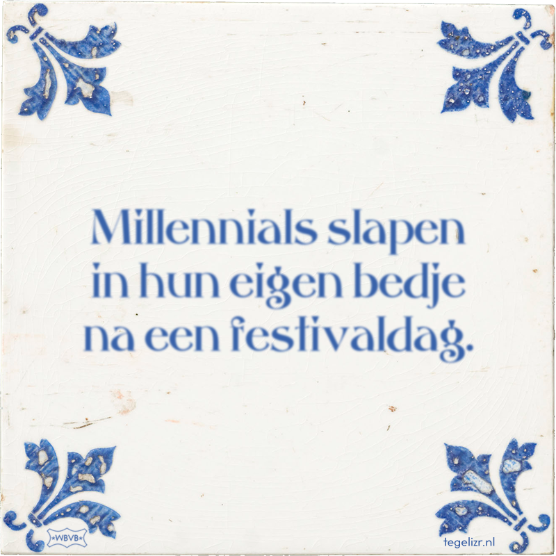 Millennials slapen in hun eigen bedje na een festivaldag. - Online tegeltjes bakken