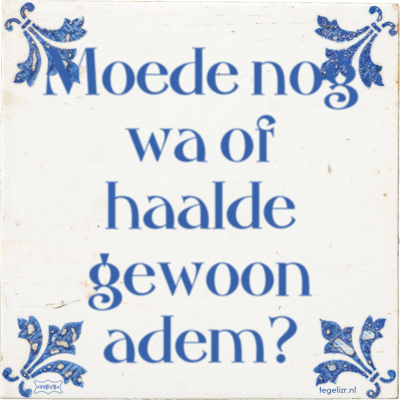 Moede nog wa of haalde gewoon adem? - Online tegeltjes bakken