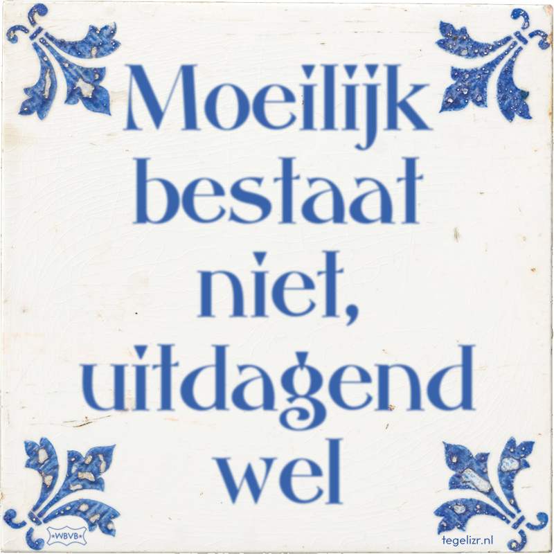 Moeilijk bestaat niet, uitdagend wel - Online tegeltjes bakken