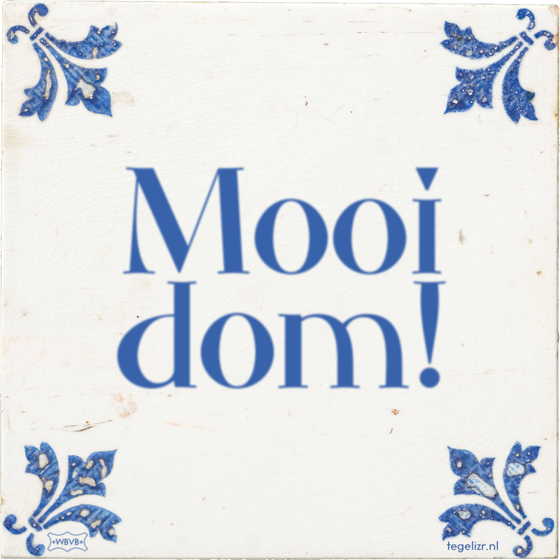 Mooi dom! - Online tegeltjes bakken