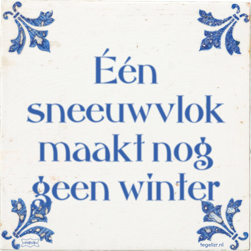 Één sneeuwvlok maakt nog geen winter - Online tegeltjes bakken