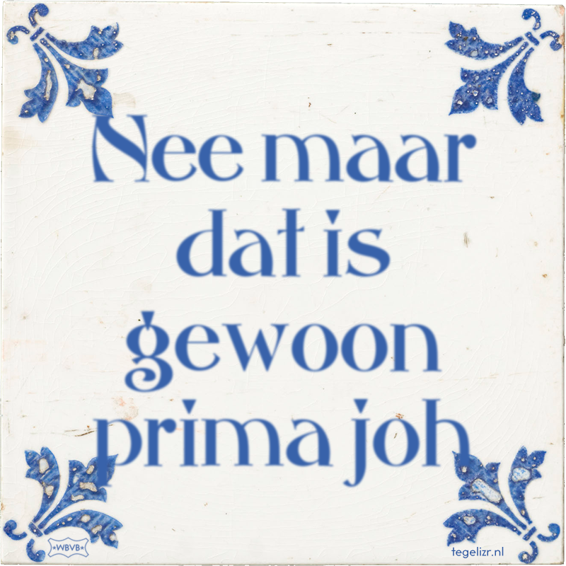 Nee maar dat is gewoon prima joh - Online tegeltjes bakken
