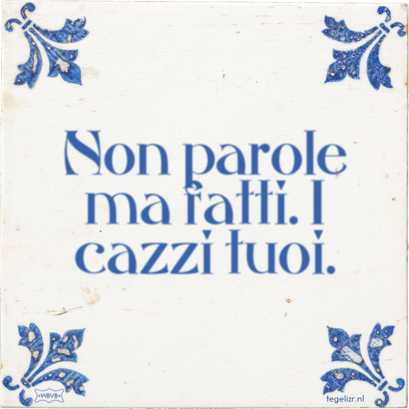 Non parole ma fatti. I cazzi tuoi. - Online tegeltjes bakken