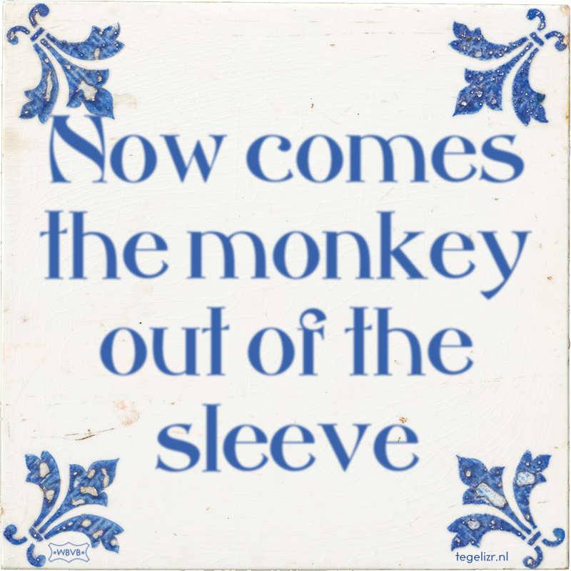 Now comes the monkey out of the sleeve - Online tegeltjes bakken