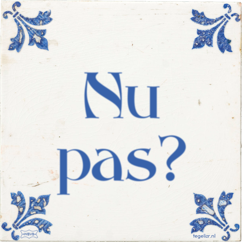 Nu pas? - Online tegeltjes bakken