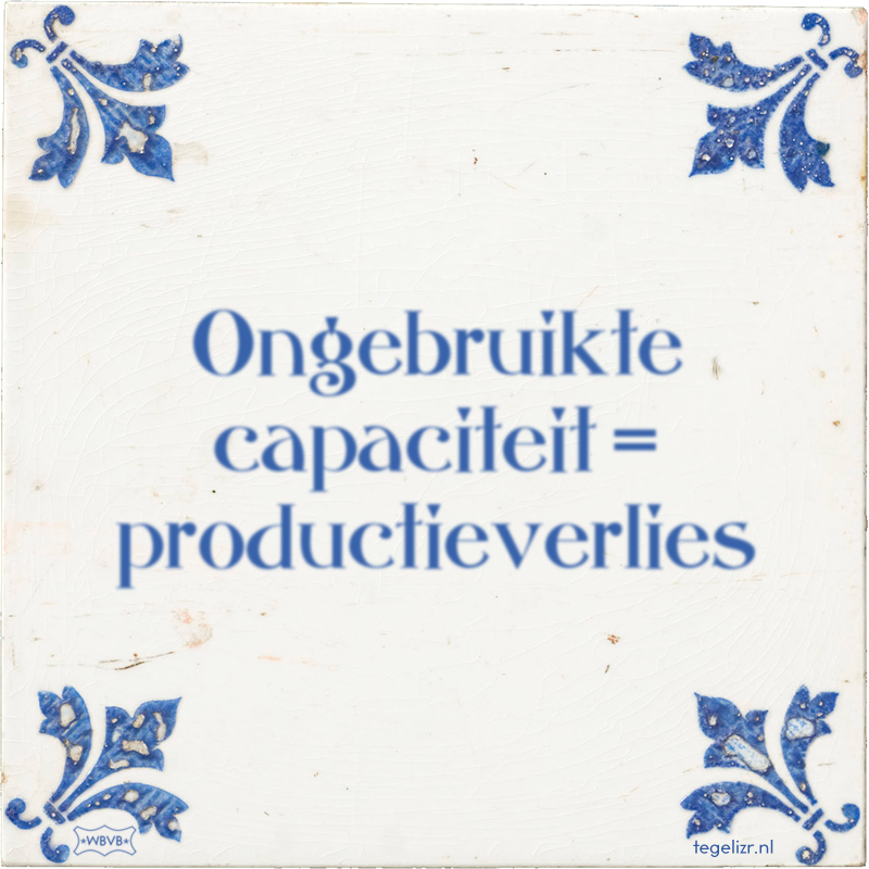 Ongebruikte capaciteit = productieverlies - Online tegeltjes bakken