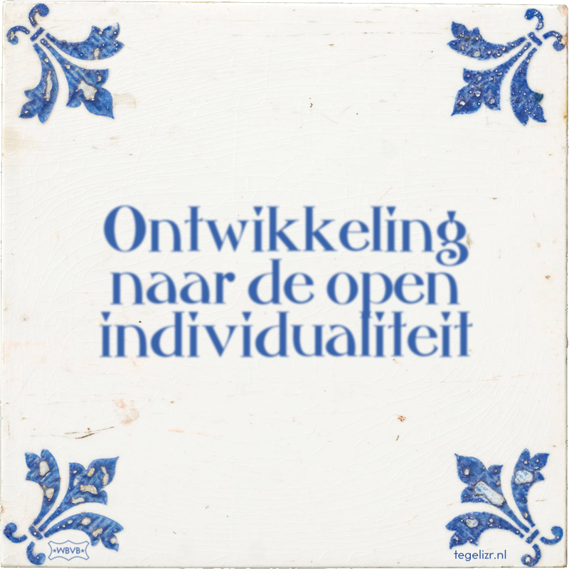 Ontwikkeling naar de open individualiteit - Online tegeltjes bakken