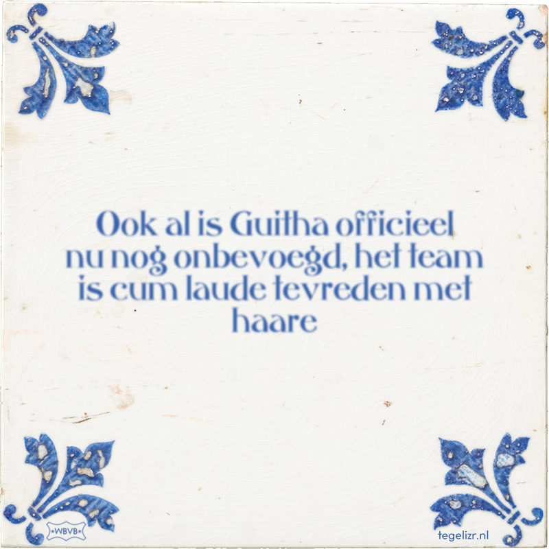Ook al is Guitha officieel nu nog onbevoegd, het team is cum laude tevreden met haare - Online tegeltjes bakken
