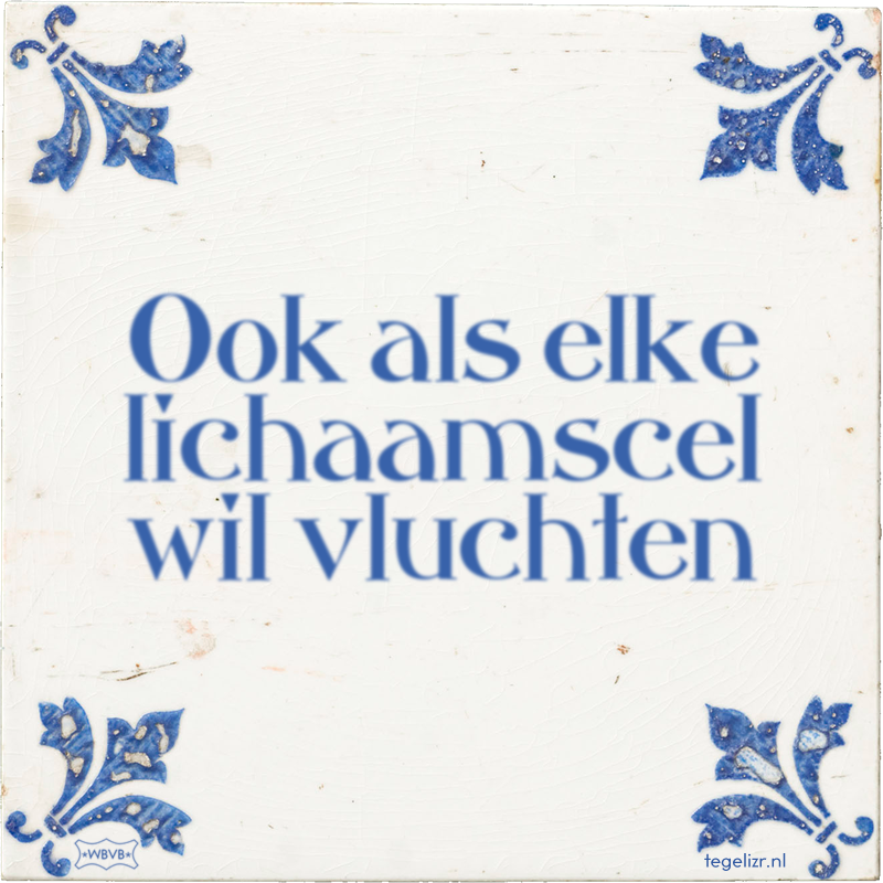 Ook als elke lichaamscel wil vluchten - Online tegeltjes bakken