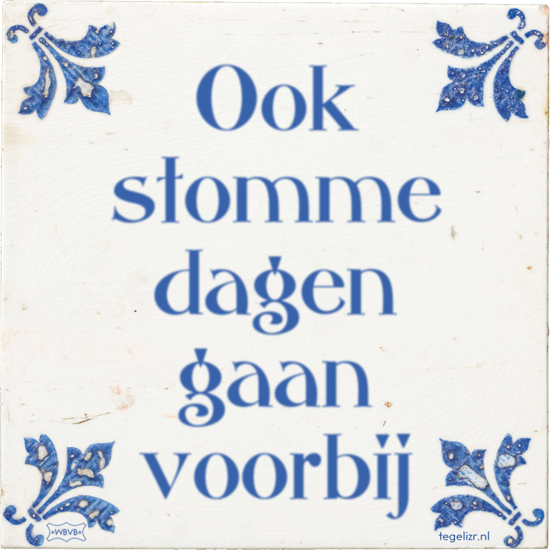 Ook stomme dagen gaan voorbij - Online tegeltjes bakken