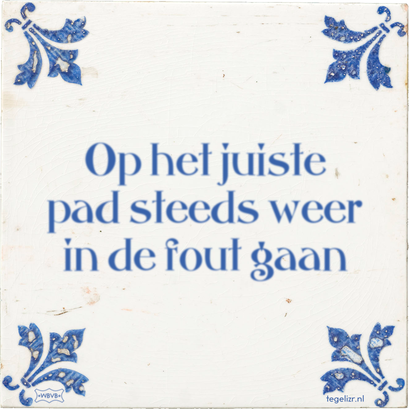 Op het juiste pad steeds weer in de fout gaan - Online tegeltjes bakken